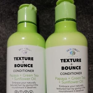 New-Bolero Texture+Bounce Conditioner: Papaya/Green Tea/Sunflower Oil.